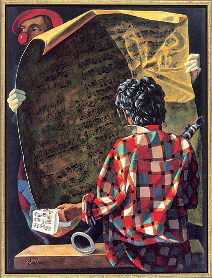 Bild "Die Übungsstunde" (2007), gerahmt von Kaikaoss