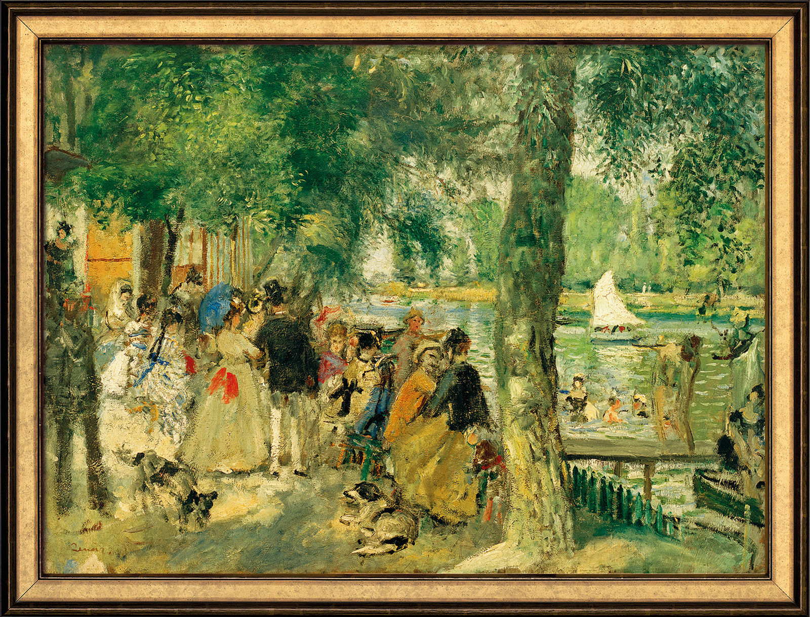 Bild "Badende in der Seine" (1869), gerahmt von Auguste Renoir
