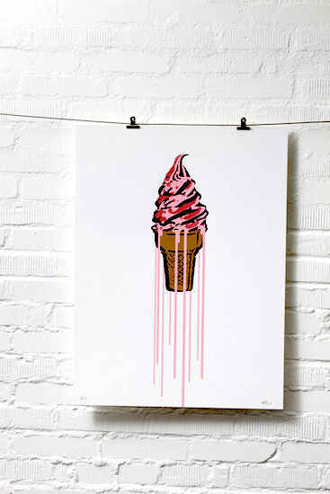 Cuadro "Helado de purpurina rosa" (2015) de ELIOT theSuper