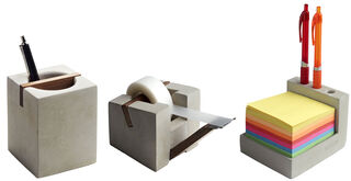 3-teiliges Büro-Set (ohne Deko), Beton