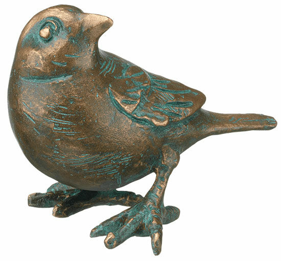 Garden sculpture "Sparrow, Turning", bronze