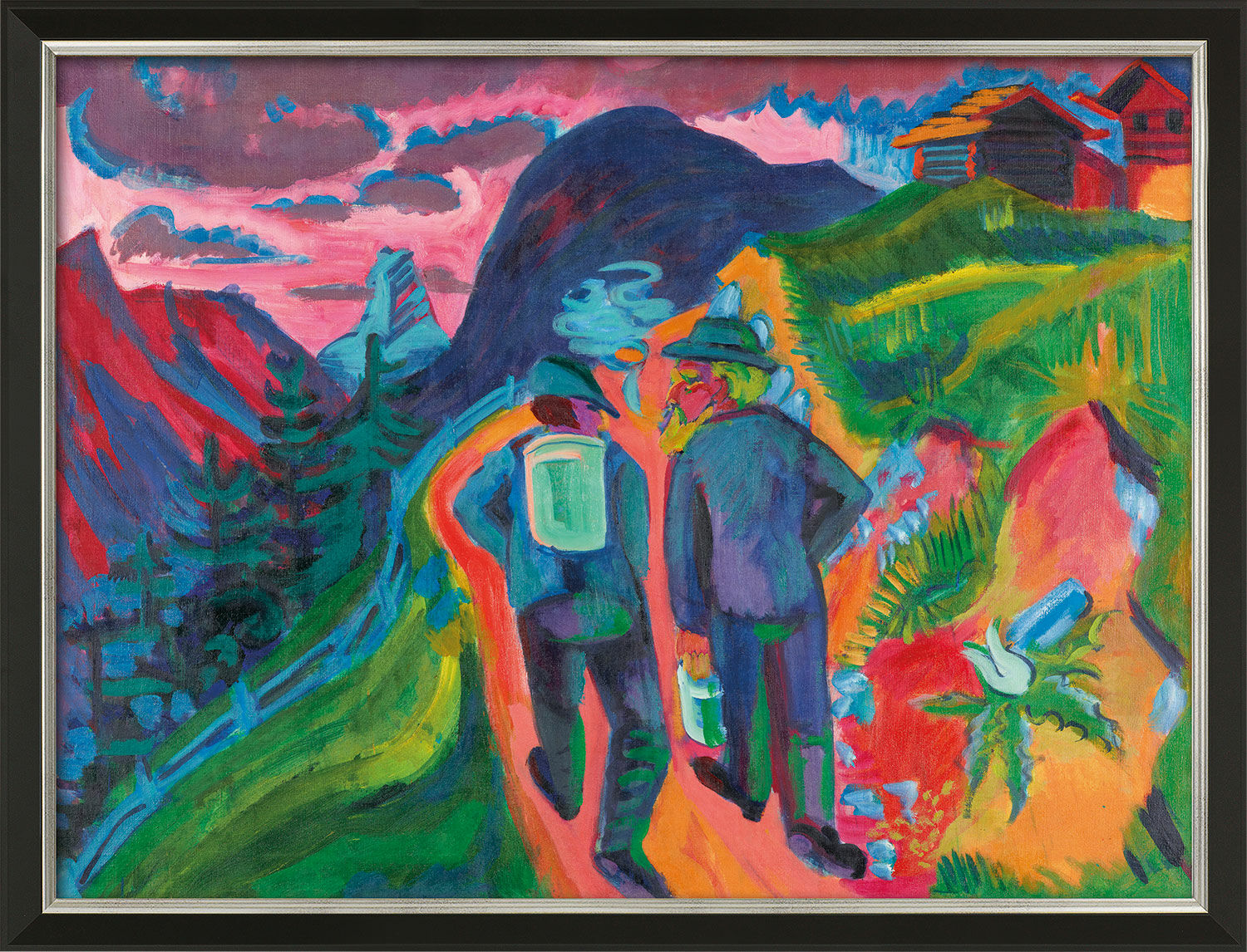 Picture "Alpine Path after Thunderstorm" (c. 1923/24), black and silver-coloured framed version by Ernst Ludwig Kirchner