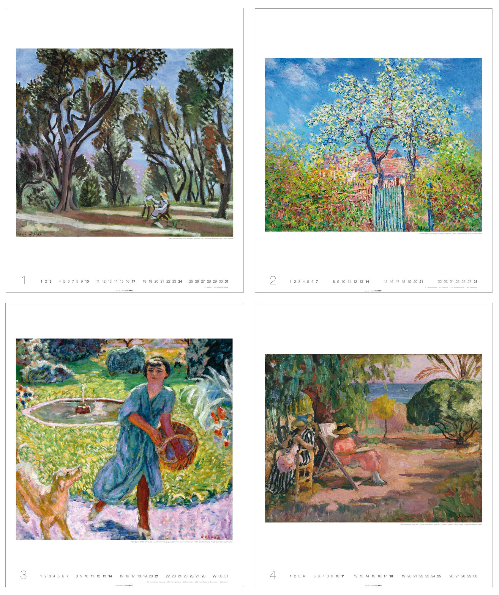 Calendrier d'artiste « Les plus beaux jardins de l'impressionnisme » 2027