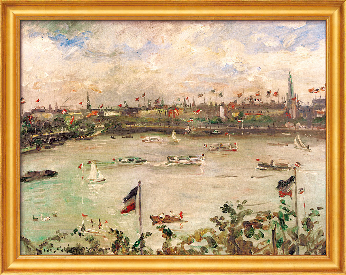 Cuadro "Día del Emperador en Hamburgo, Alster" (1911), enmarcado de Lovis Corinth