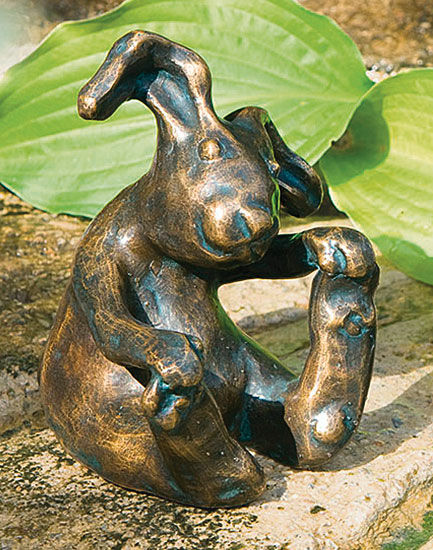 Gartenskulptur "Hase Kasper", Bronze