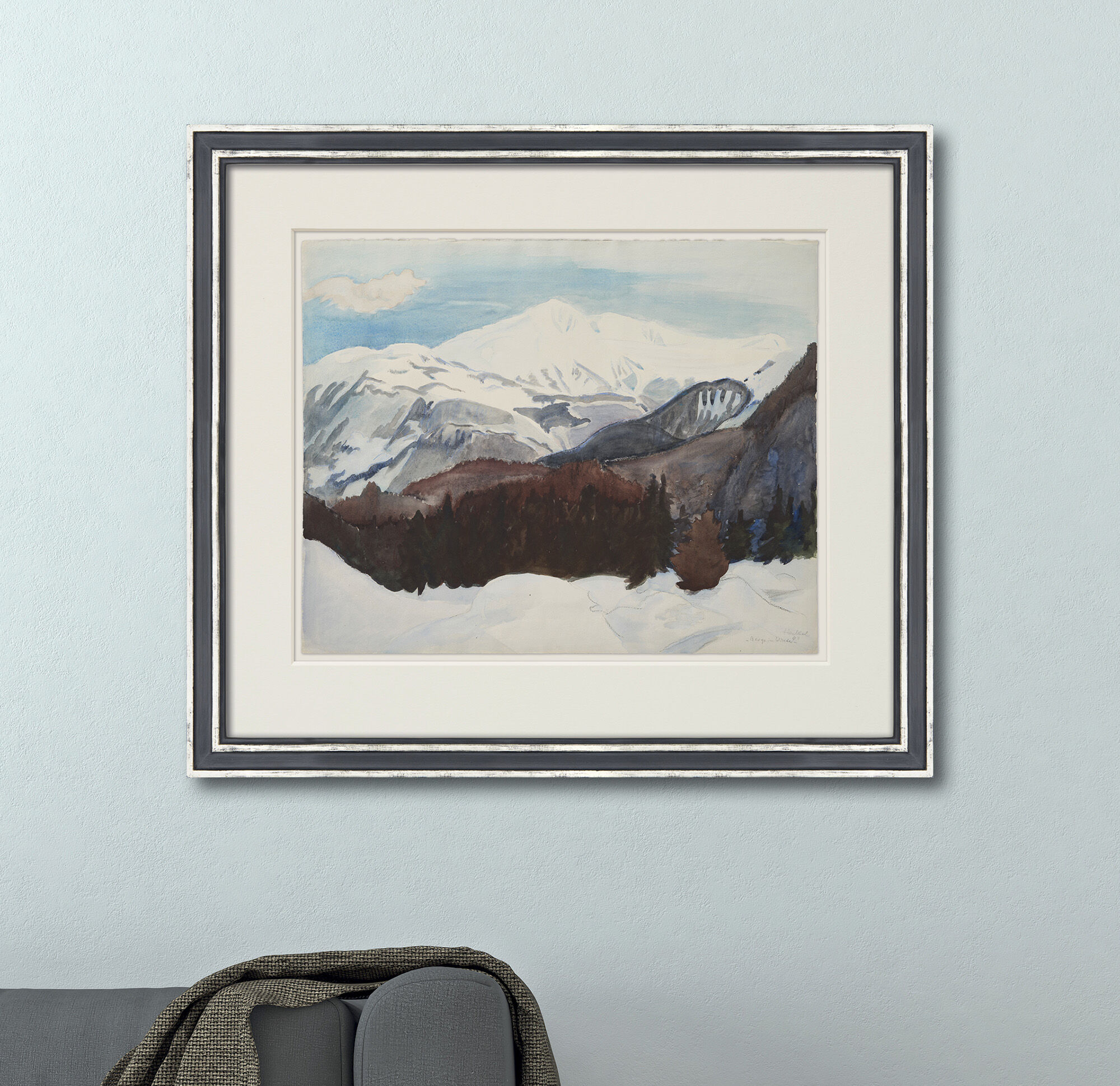 Billede "Bjerge om vinteren" (1948) (Unikt værk) von Erich Heckel