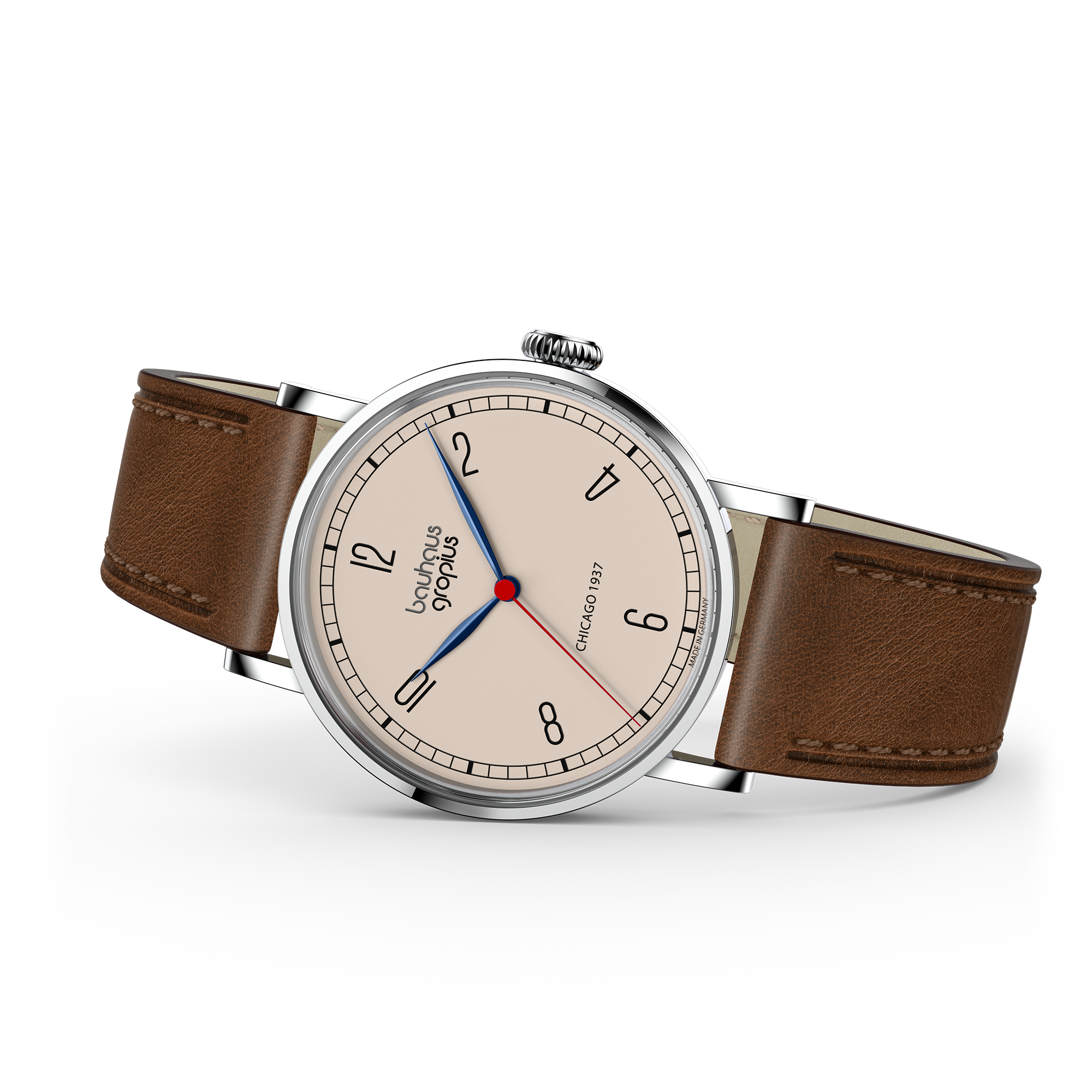 Bauhaus Walter Gropius-polshorloge „Vrouwen bij het Bauhaus“ – Gemaakt in Duitsland – Saffierglas – 32,5 mm