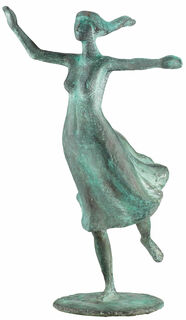 Sculpture "Youth", version bronze green