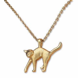Necklace "The Cat in Love", gold-plated version