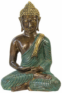 Skulptur "Meditierender Buddha", Bronze Antikfinish