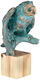 Skulptur "Eule", Version Bronze grün von Kristin Kolb
