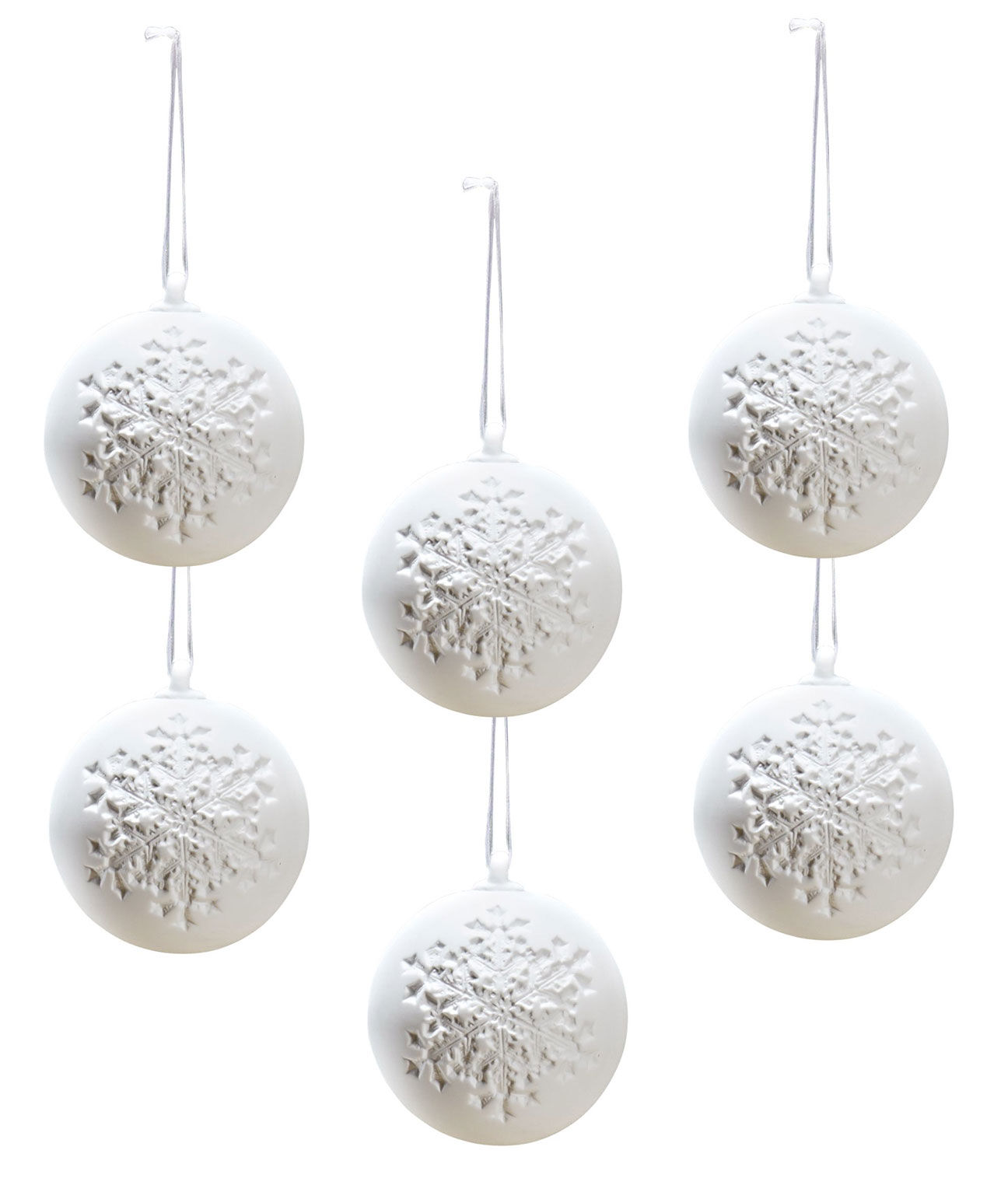 Sada 6 vánočních ozdob „Escadilla – motiv sněhové vločky“, porcelán od Philippi