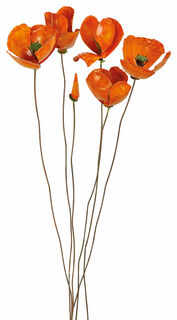 Gartenstecker-Blumenset "Orangefarbener Mohn", 6-teilig
