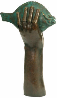 Sculpture "Halibut in Grip II", bronze