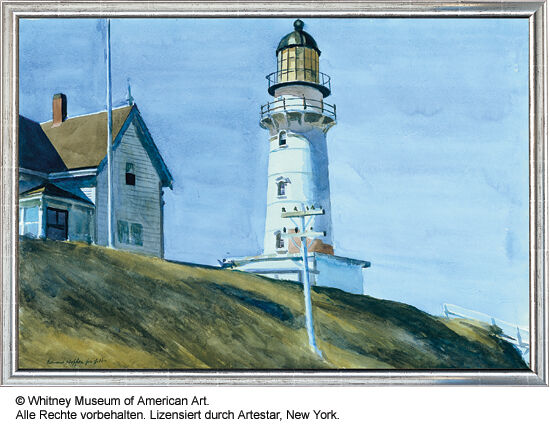 Billede "Lighthouse at Two Lights", indrammet von Edward Hopper