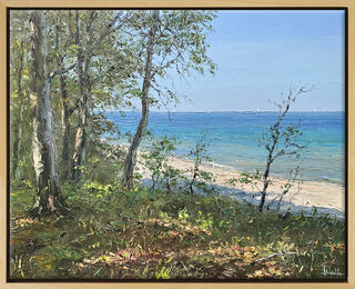 Picture "Coastal Forest" (2023) (Original / Unique piece), framed
