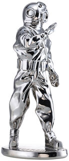 Porzellanfigur "Aquanaut", silberfarbene Version