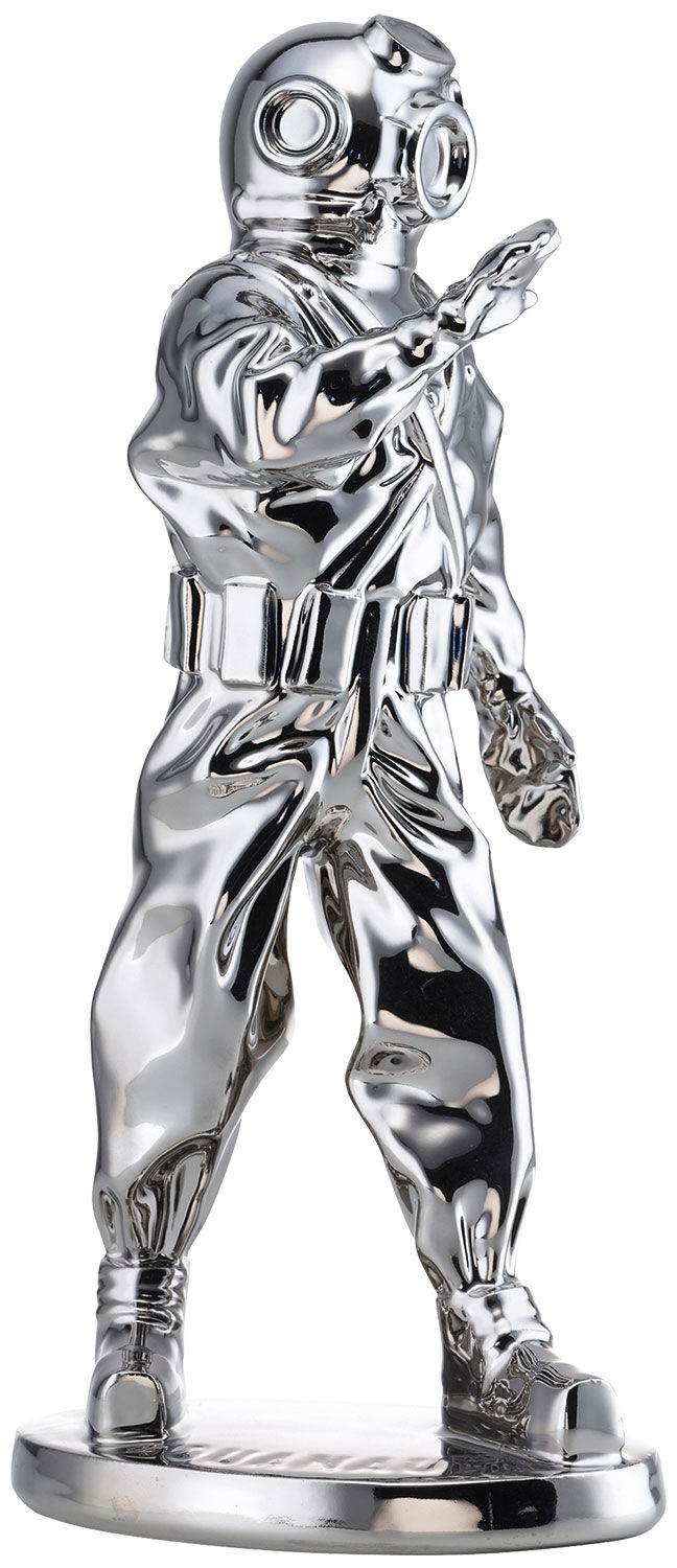 Figurine en porcelaine "Aquanaut", version argentée de Andreas Franke