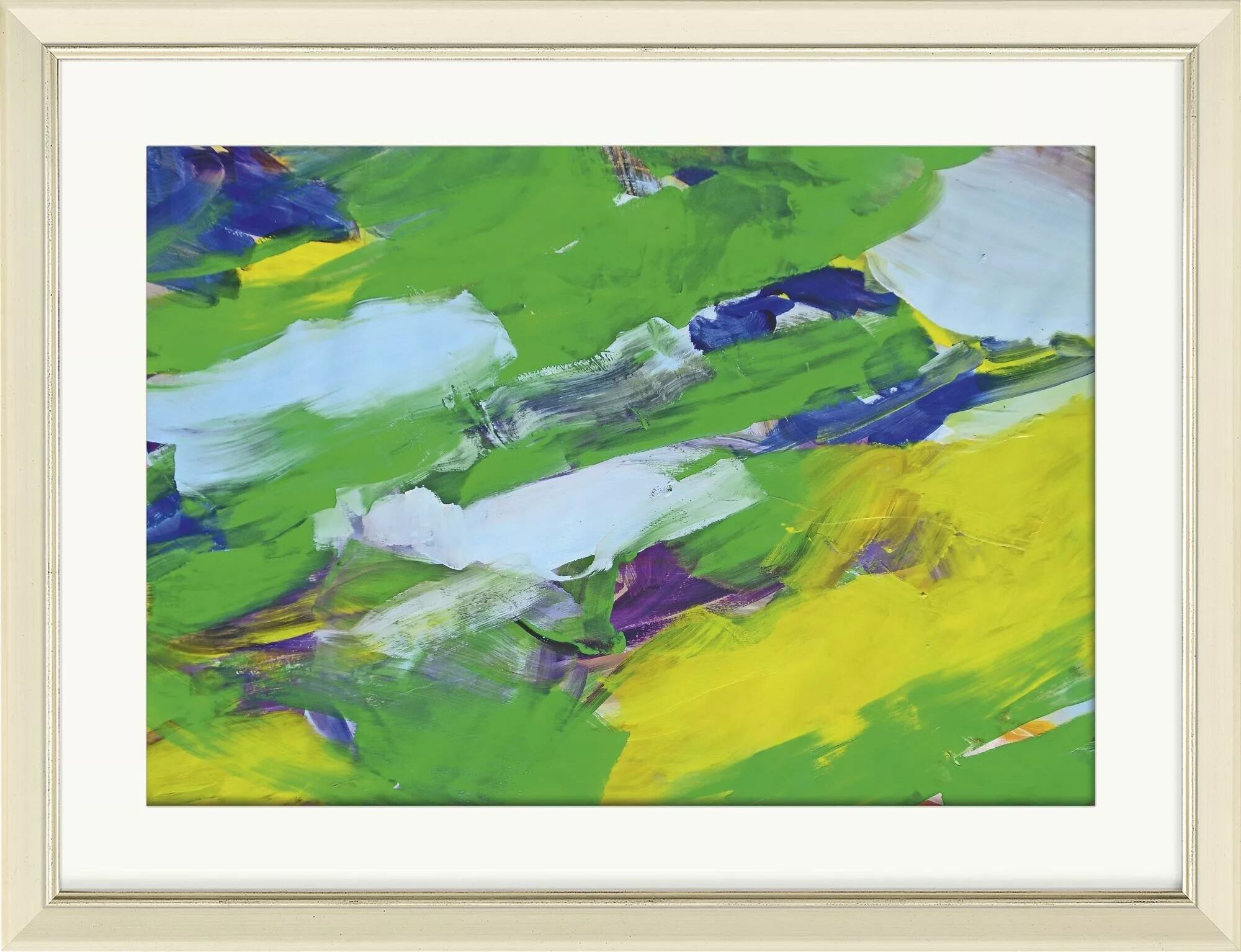 Bild "Abstrakt (blå, grön)" (2019) (Unikt verk) av Roswitha Schumacher-Kuckelkorn