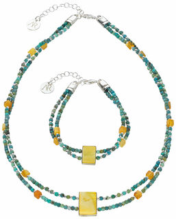 Amber jewellery set "Papagena"