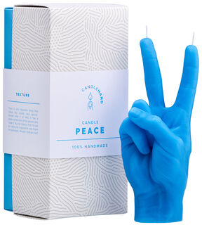 Kerze "Peace", Version in Blau