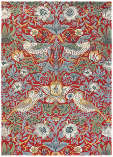Carpet "Strawberry Thief Red" (170 x 240 cm) - after William Morris