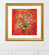 Bild "Fleurs sur fond rouge" (1970), gerahmt von Marc Chagall