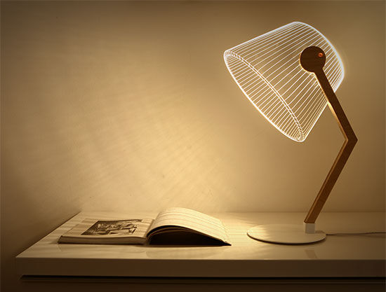LED tafellamp "ZIGGi Wit/Bruin" van Studio Cheha
