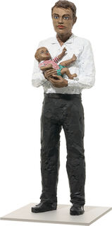 Sculptuur "Man met kind" (2021), brons von Stephan Balkenhol