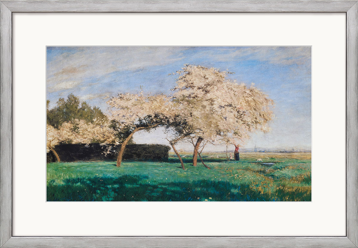 Bild "Frühlingstag" (1897/98), gerahmt von Hans am Ende