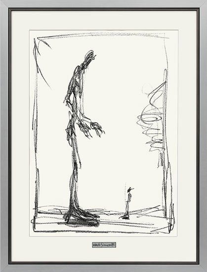 Beeld "Dessin I (Groot en Klein)", ingelijst von Alberto Giacometti