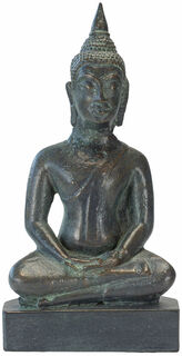 Skulptur "Meditierender Buddha", Kunstguss