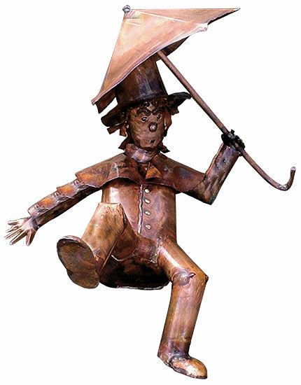 Sculpture Roof Climber "Pan Tau", copper by Marcus Beitelhoff