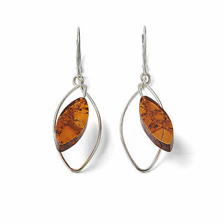 Amber earrings "Sea View"