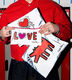 Lot de 3 sacs à fermeture éclair "Dog, Heart and Love" (chien, cœur et amour) de Keith Haring