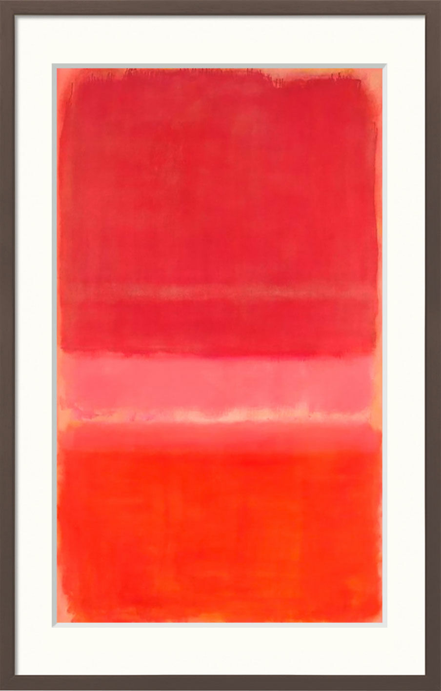 Billede "Uden titel (rød)" (1956), indrammet von Mark Rothko