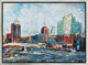 Bild "Hamburger Hafen - Elbphilharmonie" (2020), gerahmt von Asghar Keyhanian