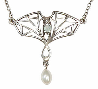 Art Nouveau-halskæde "Bernardette" med perle