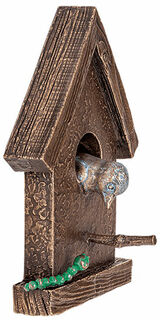 Garden object / wall sculpture "Bird House", bronze