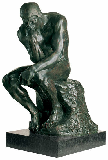 Sculpture "Le Penseur" (38 cm), version en bronze collé von Auguste Rodin