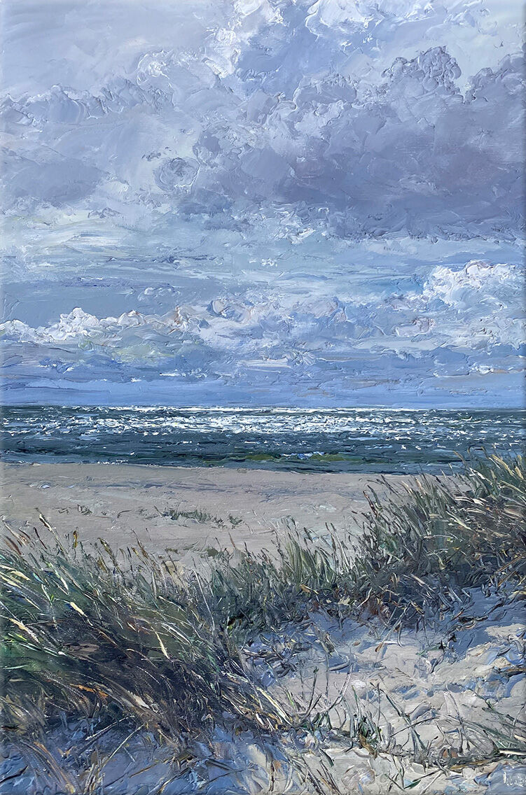 Picture "Dunes with Clouds" (2023) (Original / Unique piece), on stretcher frame by Peter Witt