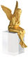 Escultura "Ángel de la Guarda", versión dorada con pedestal de Ottmar Hörl