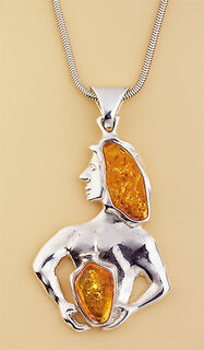 Amber pendant "Zodiac Sign Aquarius" (21.1.-19.2.) (without chain)