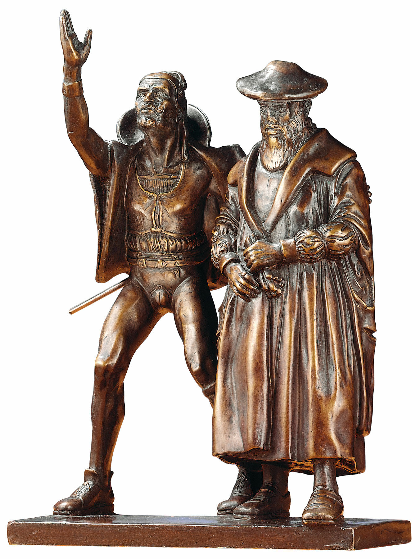 Groupe sculptural "Faust et Méphisto", réduction en bronze von Mathieu Molitor