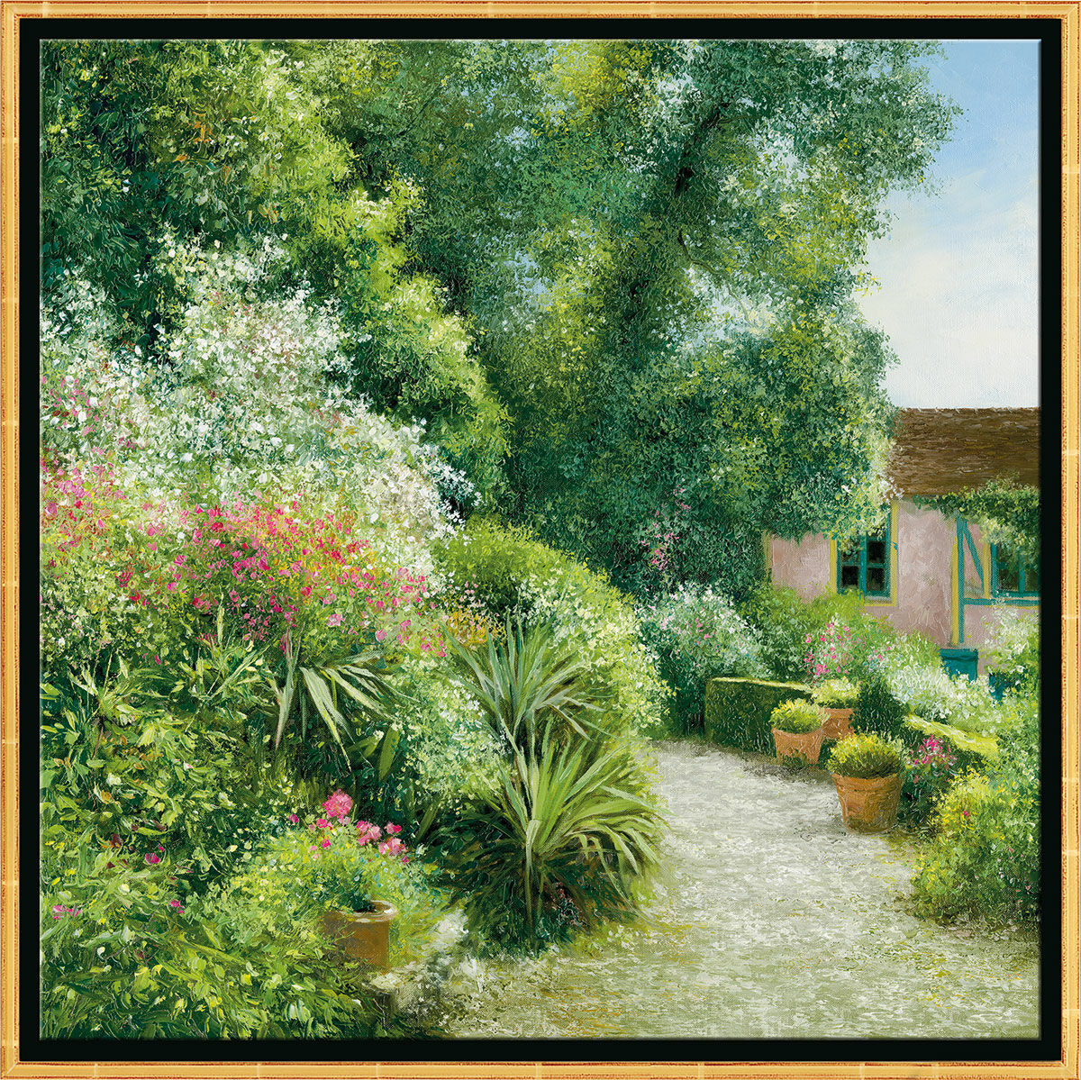 Bild "Le Jardin Baudy à Giverny", gerahmt von Jean-Claude Cubaynes