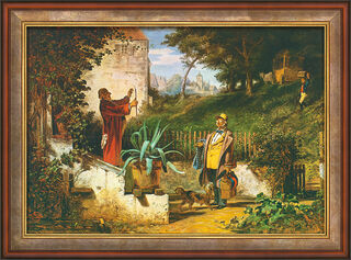 Picture "Friends of Youth" (c. 1855), framed