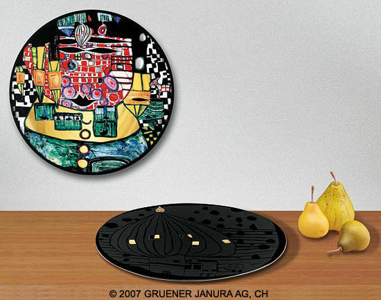 (877) Wall plate "Onionraindome" by Friedensreich Hundertwasser