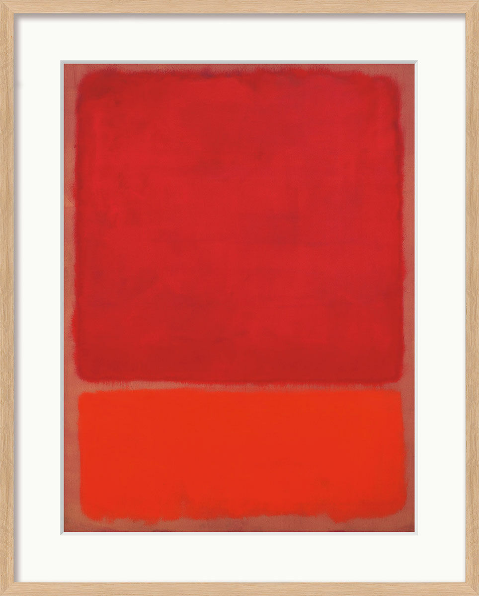 Beeld "Zonder titel (Rood, Oranje)" (1968), natuurlijke ingelijste versie von Mark Rothko