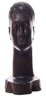 Buste « Tête Noir - Réflexion » (2024) (Originale / Pièce unique), bois