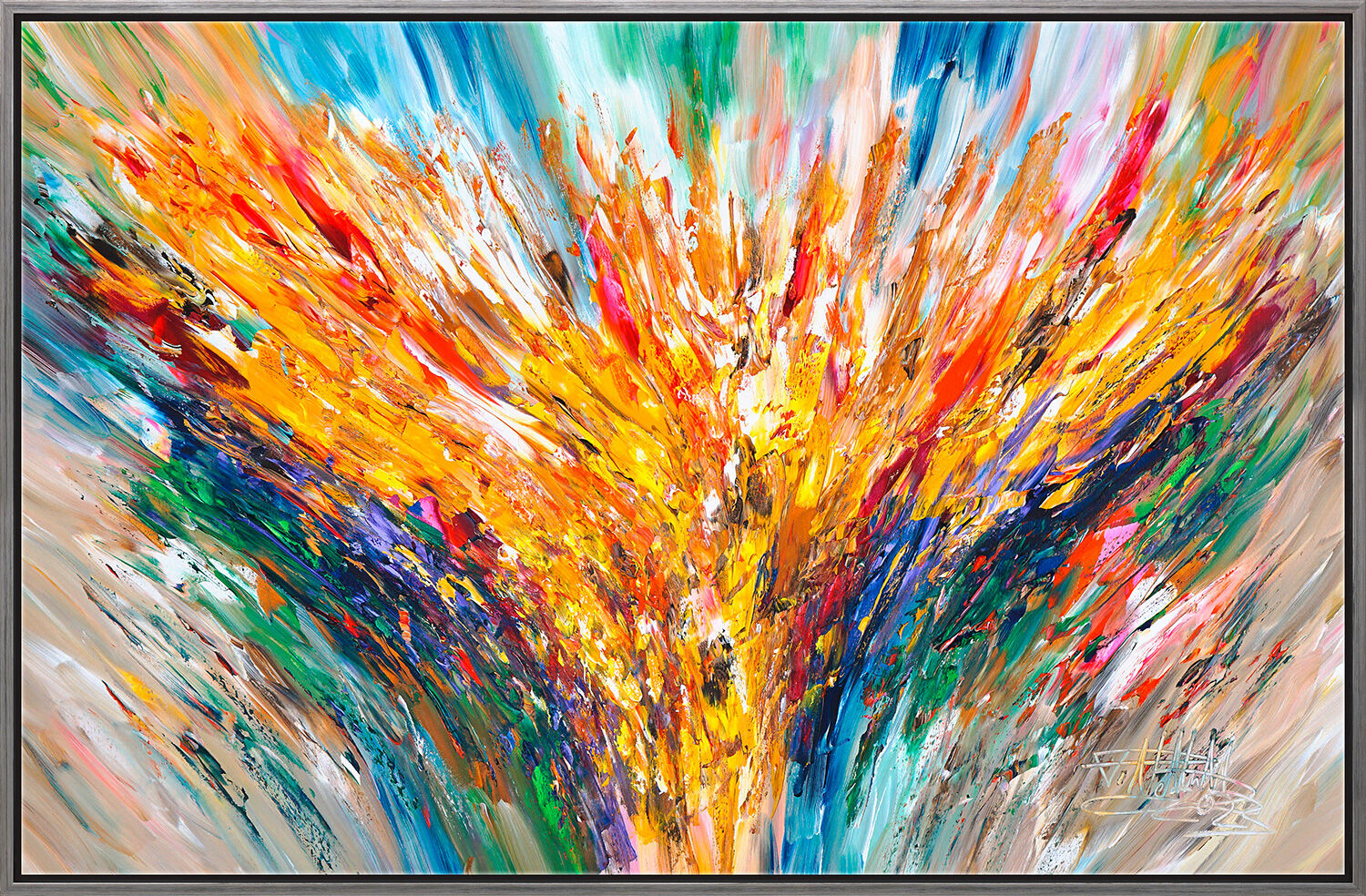 Quadro "Energia positiva XL" (2023) (Originale / pezzo unico), incorniciato di Peter Nottrott